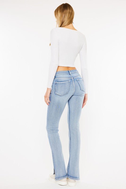 Mid Rise Y2K Bootcut Jeans - Too Dimes Boutique