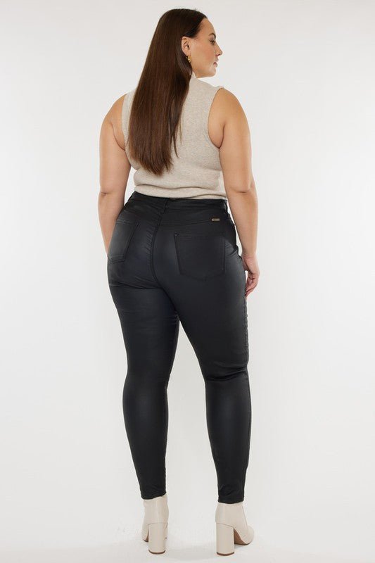 Plus High Rise Coated Ankle Skinny Jeans - Too Dimes Boutique