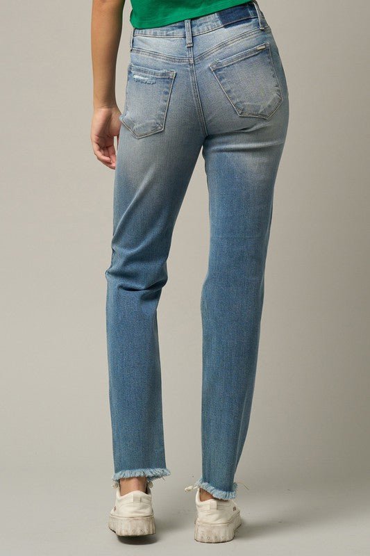 MID - RISE SLIM TAPERED JEANS - Too Dimes Boutique