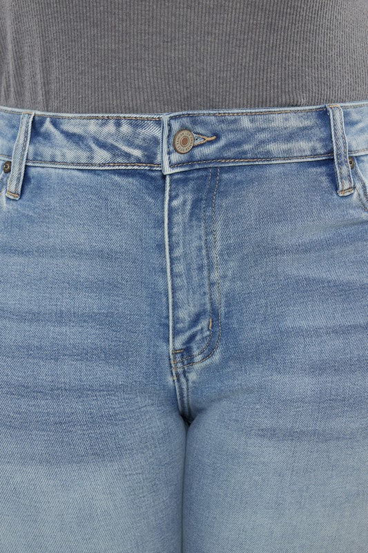 Plus Mid Rise Y2K Medium Wash Bootcut Jeans - Too Dimes Boutique
