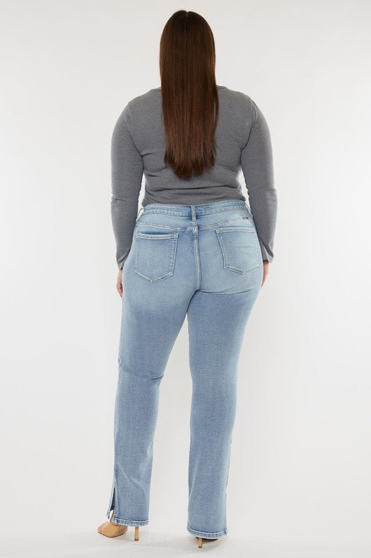 Plus Mid Rise Y2K Medium Wash Bootcut Jeans - Too Dimes Boutique