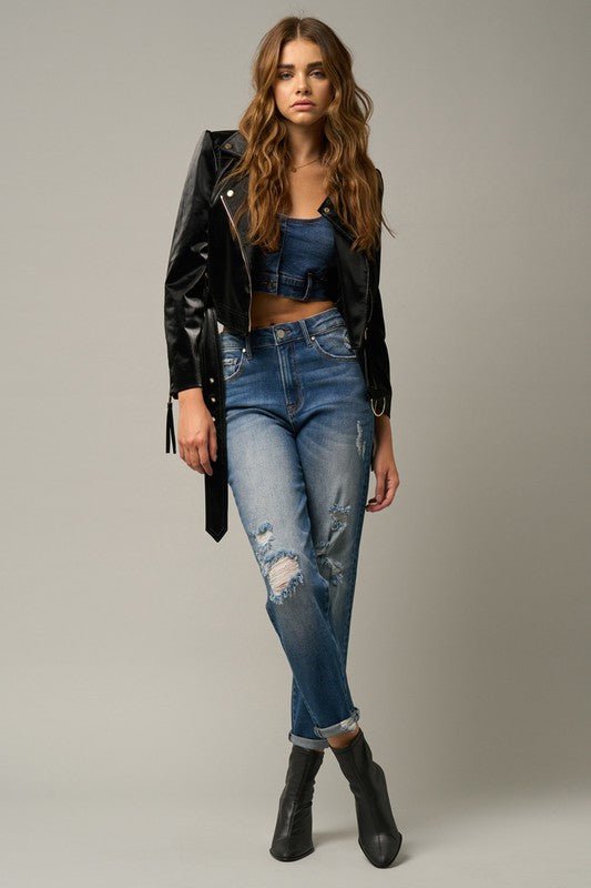 GIRLFRIEND JEANS / STRETCHED - Too Dimes Boutique