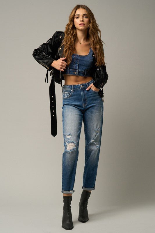 GIRLFRIEND JEANS / STRETCHED - Too Dimes Boutique