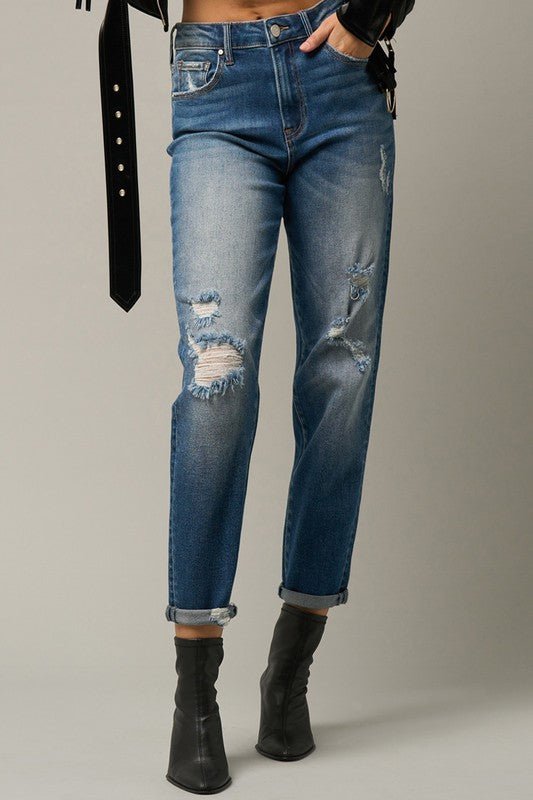 GIRLFRIEND JEANS / STRETCHED - Too Dimes Boutique