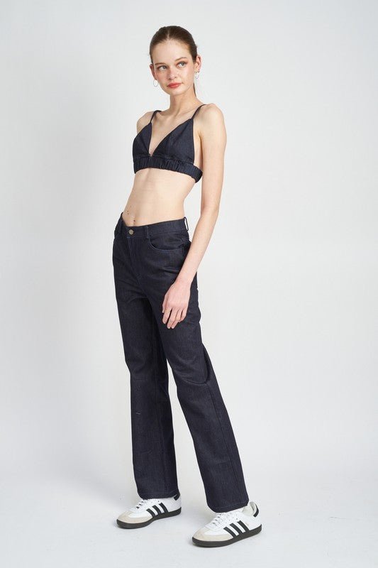 DENIM BUSTIER TOP - Too Dimes Boutique