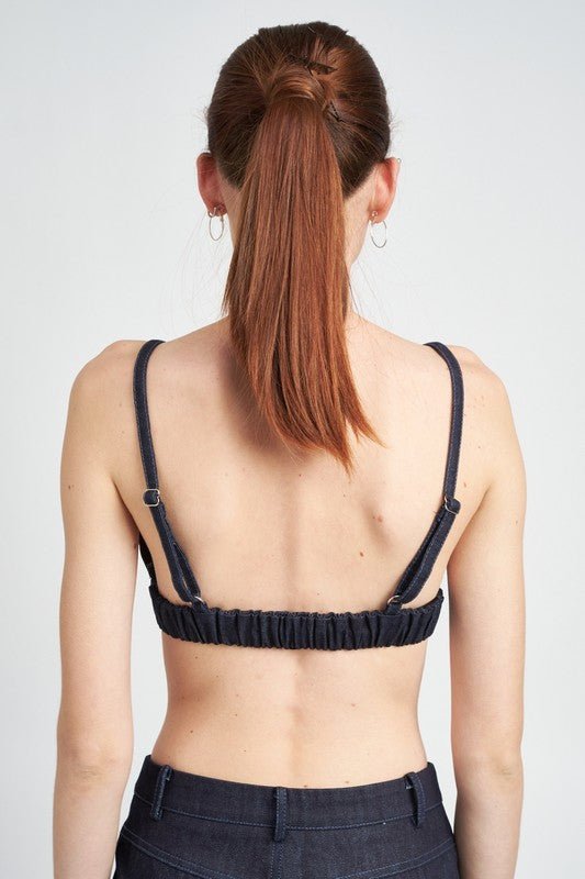 DENIM BUSTIER TOP - Too Dimes Boutique