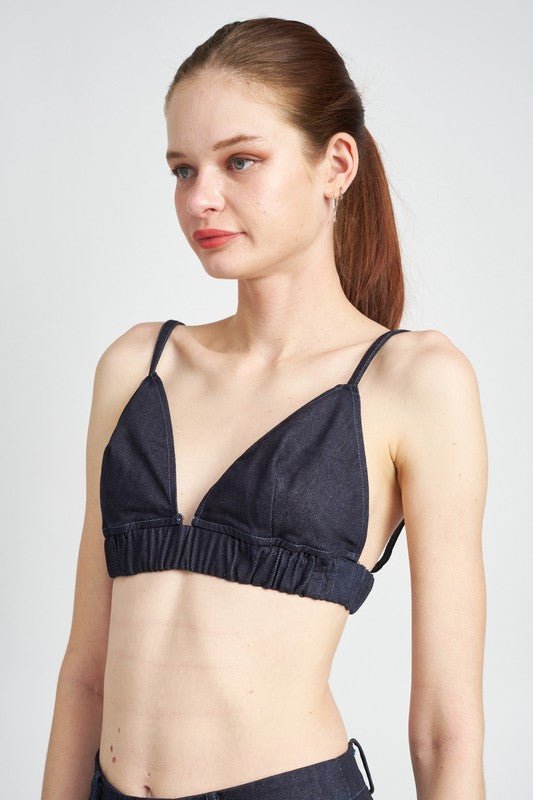 DENIM BUSTIER TOP - Too Dimes Boutique