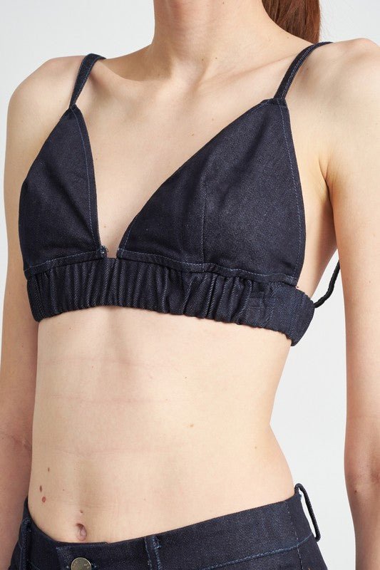 DENIM BUSTIER TOP - Too Dimes Boutique