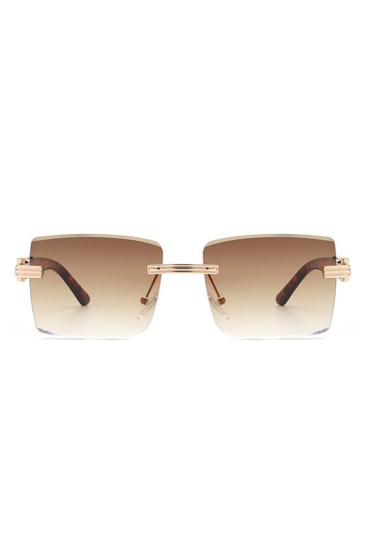 Rimless Square Retro Tinted Fashion Sunglasses - Too Dimes Boutique