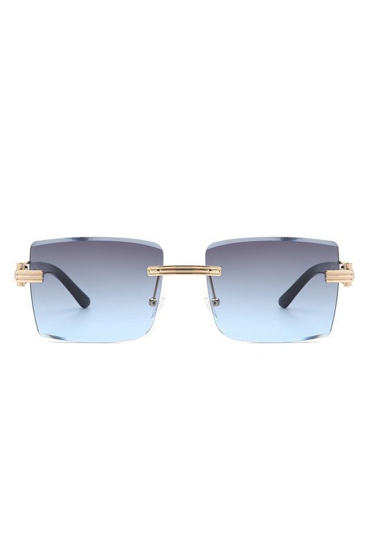 Rimless Square Retro Tinted Fashion Sunglasses - Too Dimes Boutique