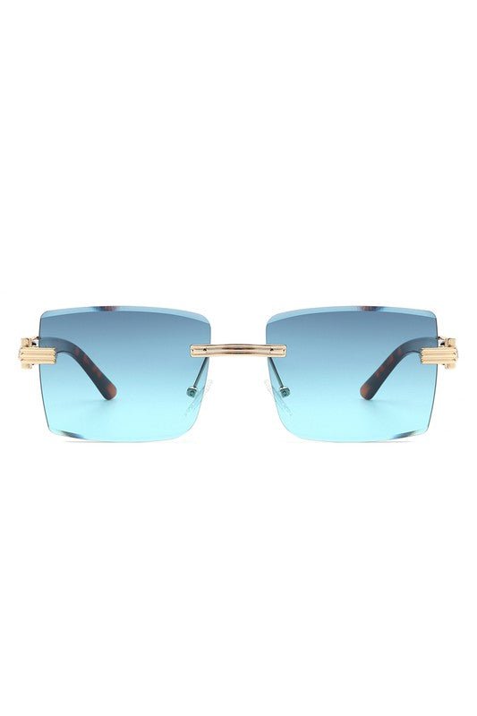 Rimless Square Retro Tinted Fashion Sunglasses - Too Dimes Boutique