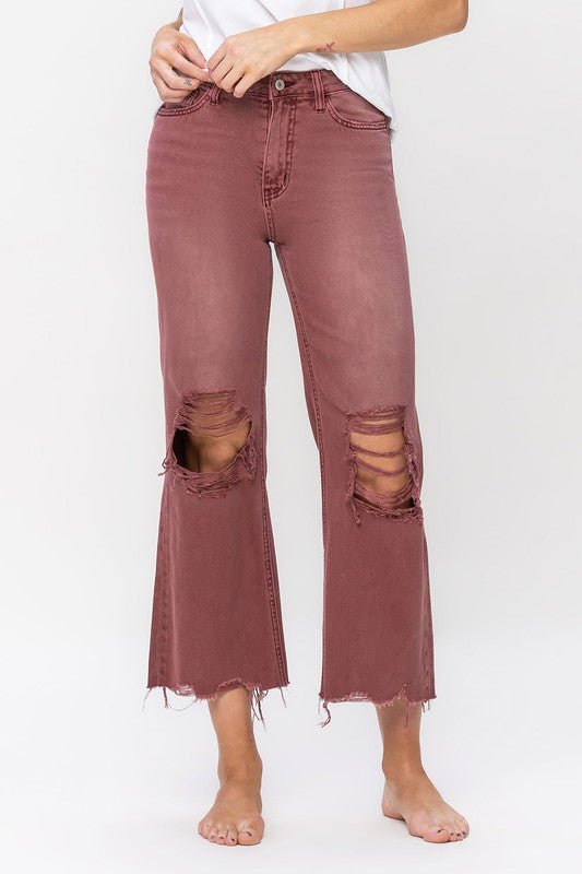 90's Vintage High Rise Crop Flare Jeans - Too Dimes Boutique