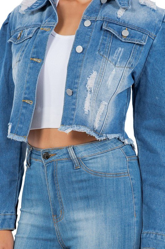SEXY DENIM JACKET - Too Dimes Boutique