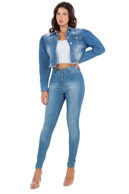 SEXY DENIM JACKET - Too Dimes Boutique