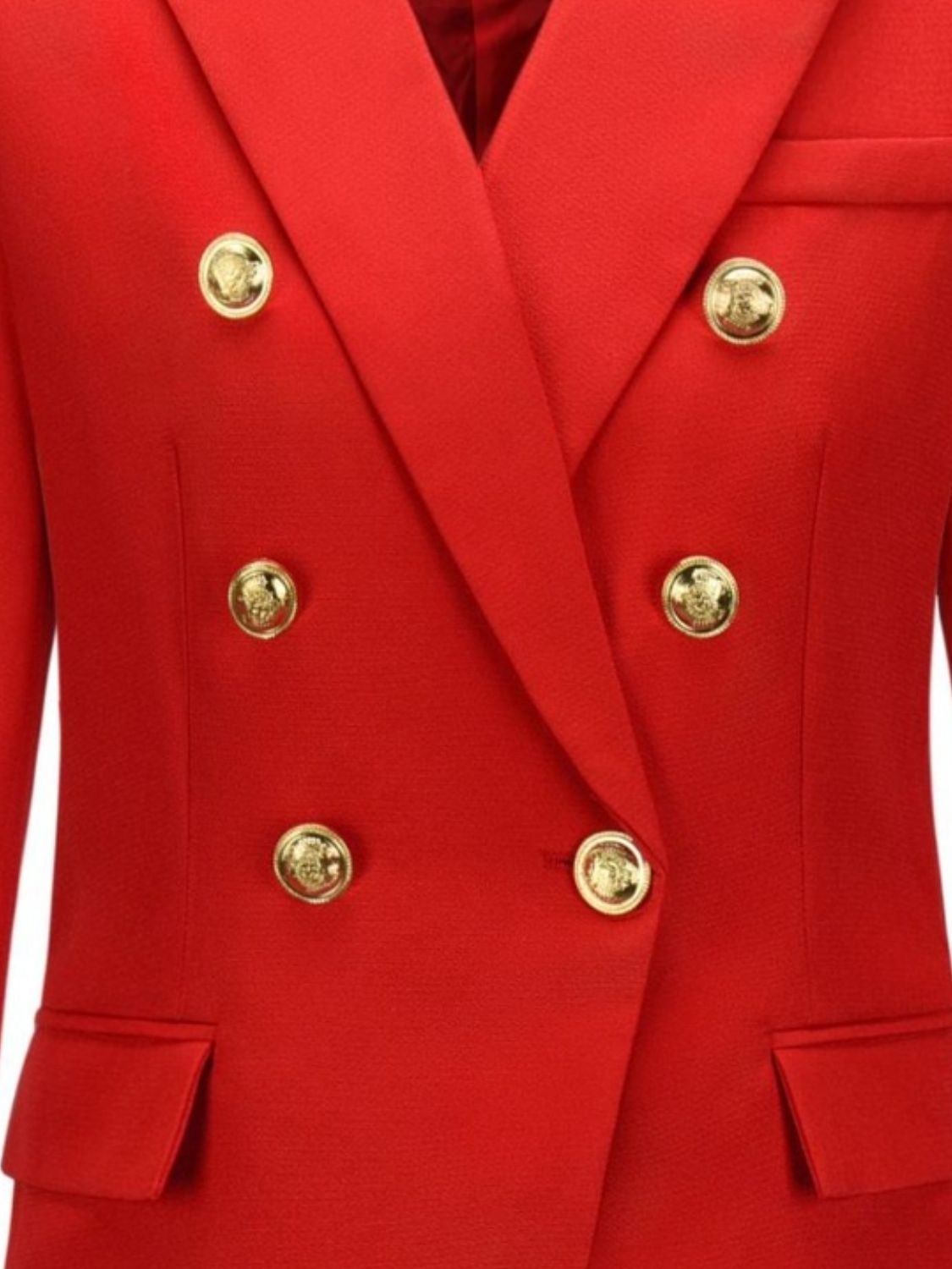 Lapel Collar Long Sleeve Blazer - Too Dimes Boutique