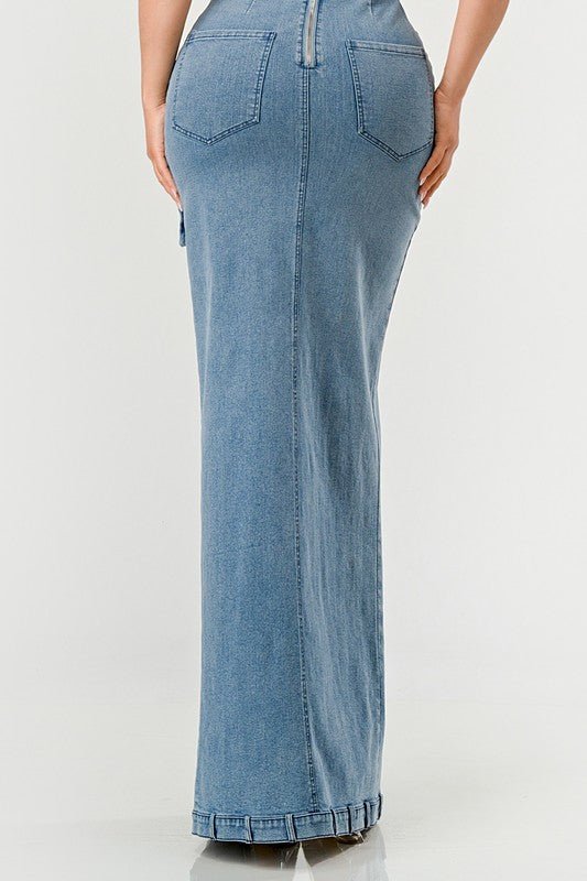 Urban Chic Denim Gown - Too Dimes Boutique
