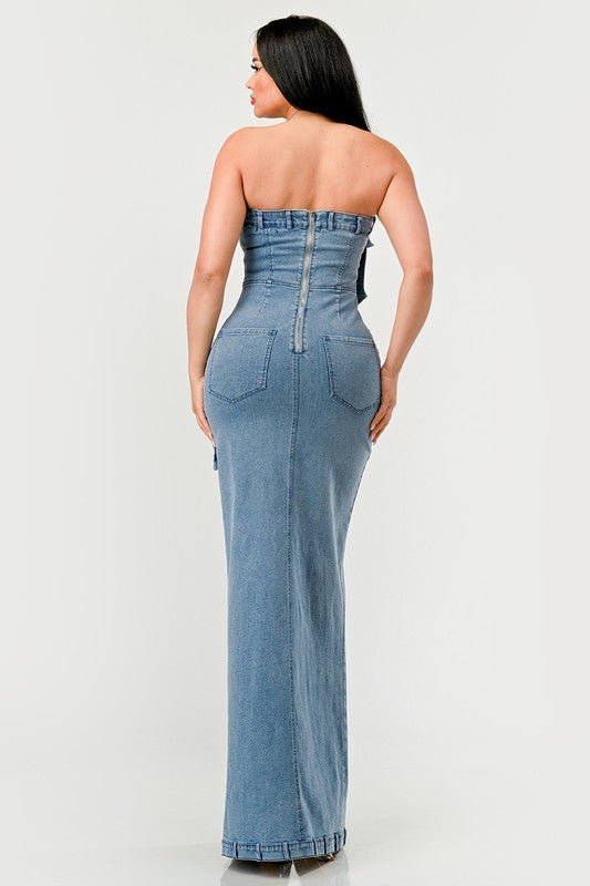 Urban Chic Denim Gown - Too Dimes Boutique
