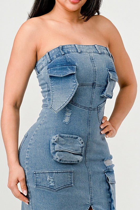 Urban Chic Denim Gown - Too Dimes Boutique