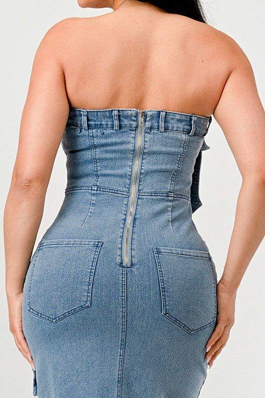 Urban Chic Denim Gown - Too Dimes Boutique
