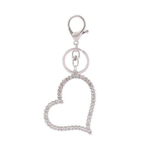 LARGE RHINESTONE HEART KEY HOLDER - Too Dimes Boutique