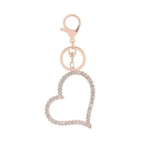 LARGE RHINESTONE HEART KEY HOLDER - Too Dimes Boutique