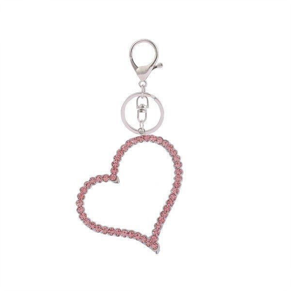 LARGE RHINESTONE HEART KEY HOLDER - Too Dimes Boutique