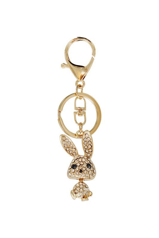 RHINESTONE BUNNY KEY HOLDER - Too Dimes Boutique