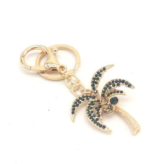 RHINESTONE PALMTREE KEYCHAIN - Too Dimes Boutique