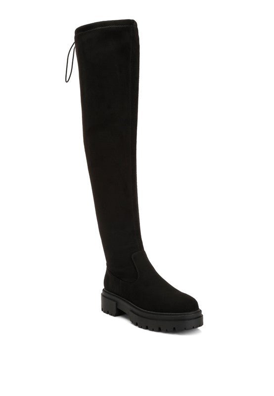 Babette Drawstring Detail Knee High Boots - Too Dimes Boutique
