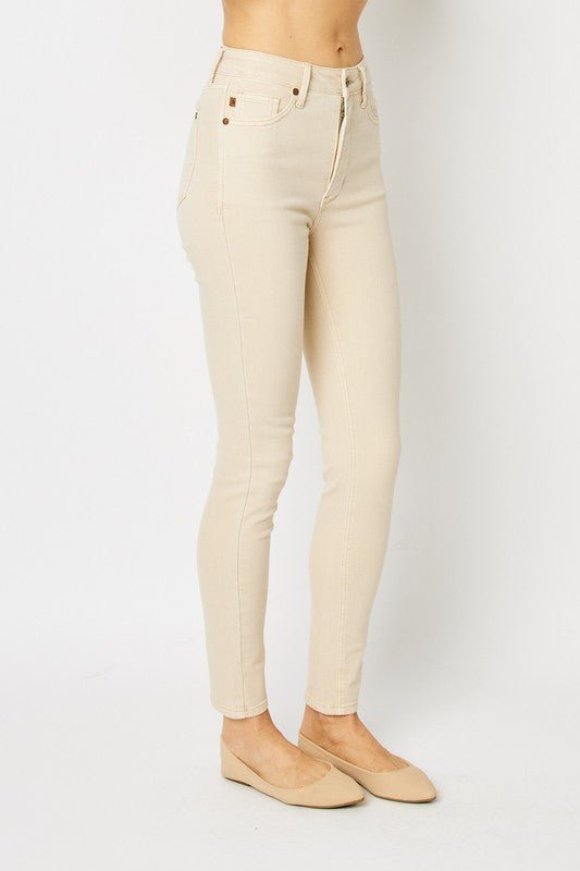 Judy Blue Full Size Garment Dyed Tummy Control Skinny Jeans - Too Dimes Boutique