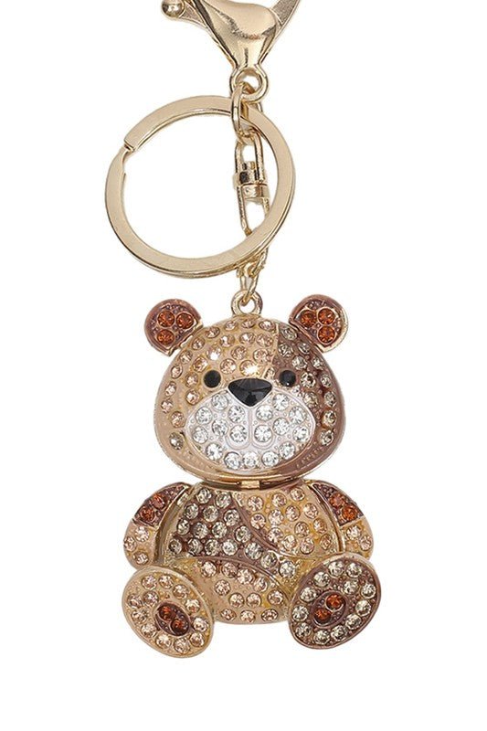 Sparkling Brown Bear Keychain - Too Dimes Boutique