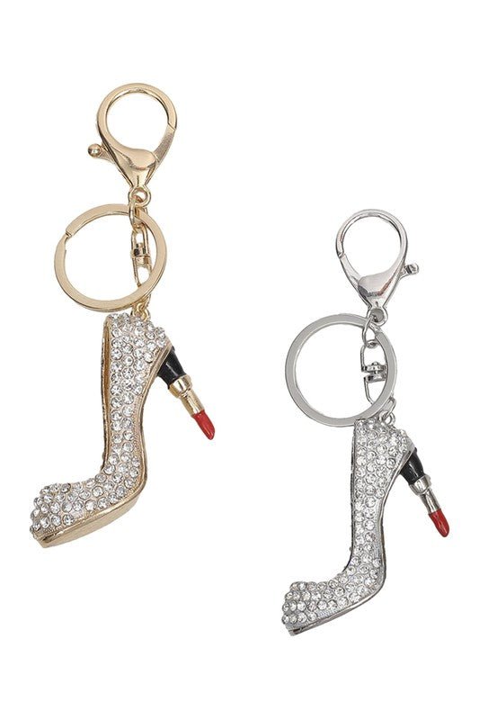 Sparkling High Heel & Lipstick Keychain - Too Dimes Boutique