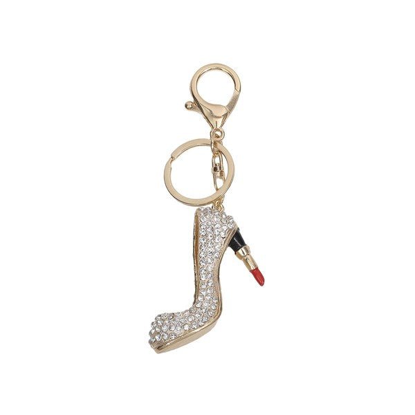 Sparkling High Heel & Lipstick Keychain - Too Dimes Boutique