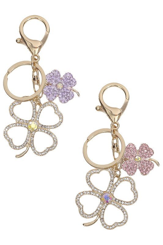 Sparkling Four - Leaf Clover Keychain - Too Dimes Boutique