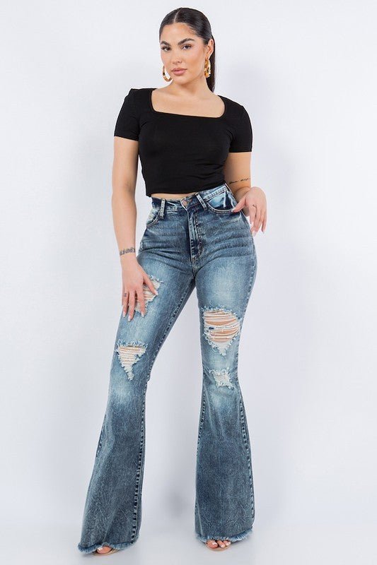 Storm Bell Bottom Jean - 32" Inseam - Too Dimes Boutique