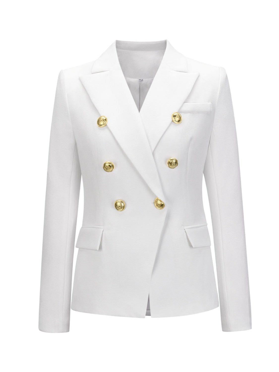 Lapel Collar Long Sleeve Blazer - Too Dimes Boutique