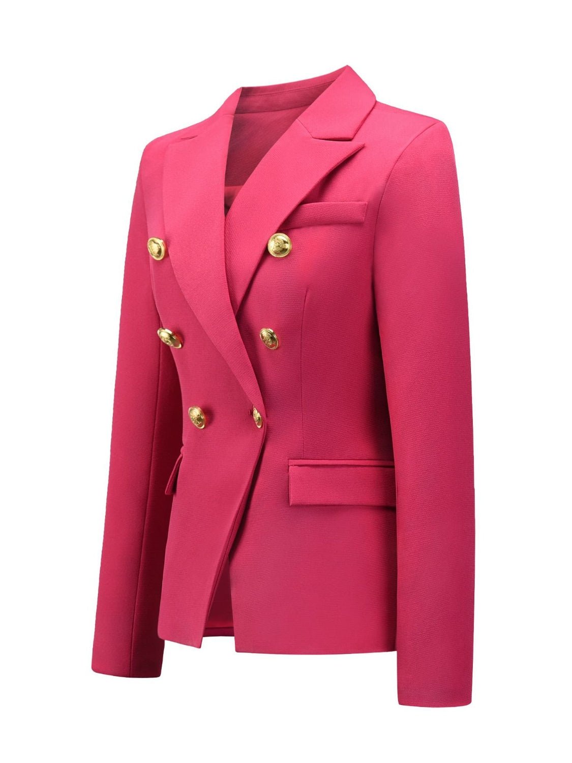Lapel Collar Long Sleeve Blazer - Too Dimes Boutique