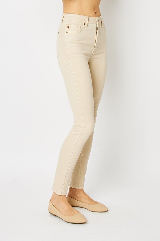 Judy Blue Full Size Garment Dyed Tummy Control Skinny Jeans - Too Dimes Boutique
