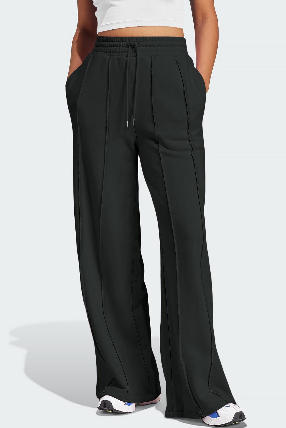 Drawstring Wide Leg Active Pants - Too Dimes Boutique