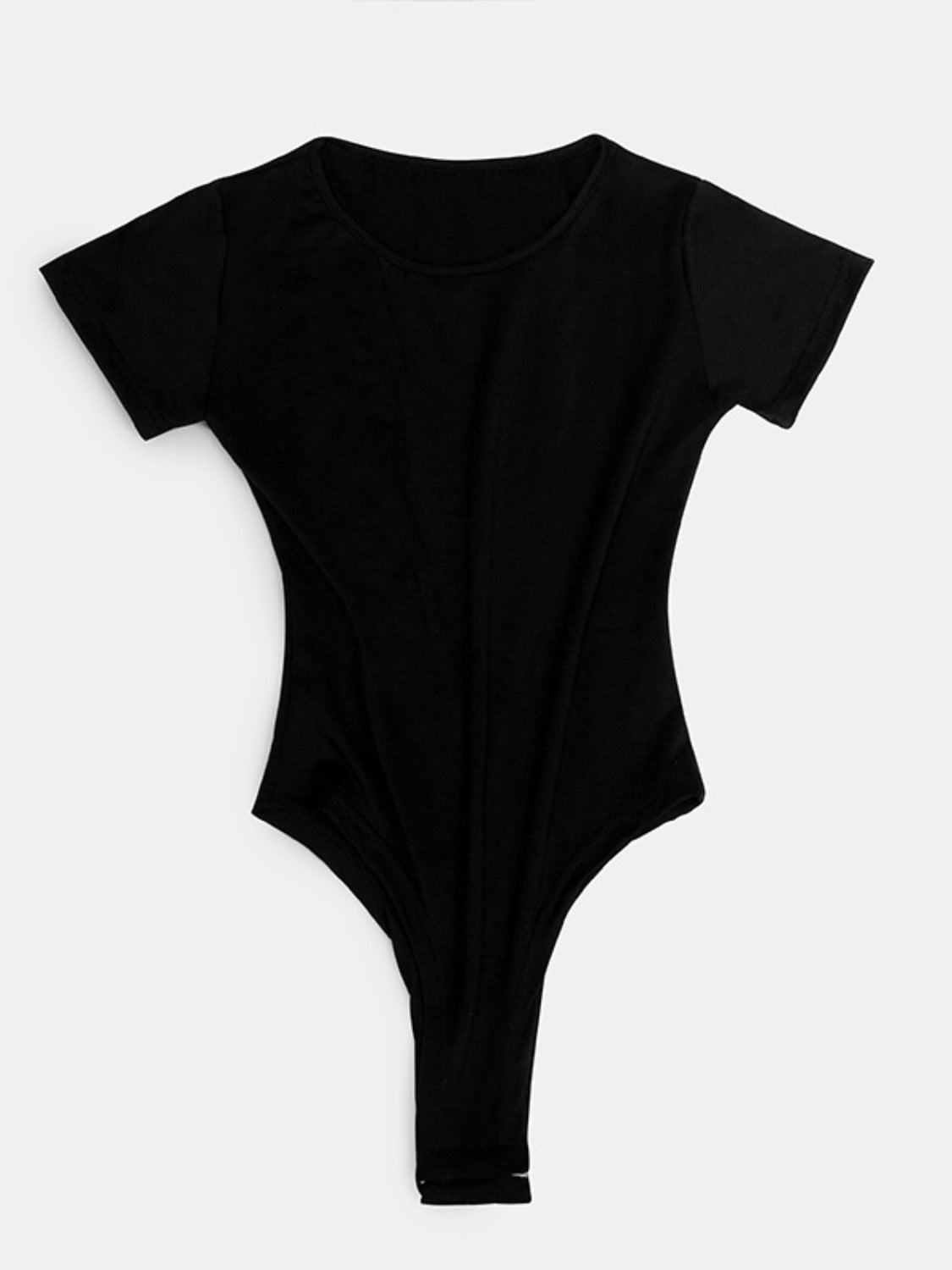 Full Size Round Neck Short Sleeve Bodysuit - Too Dimes Boutique