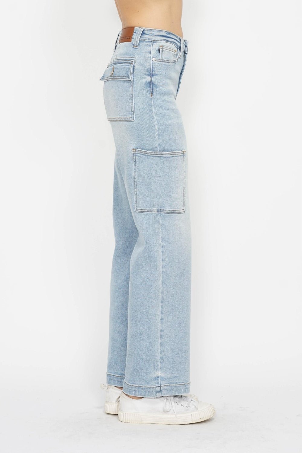 Judy Blue Full Size High Waist Straight Cargo Jeans - Too Dimes Boutique