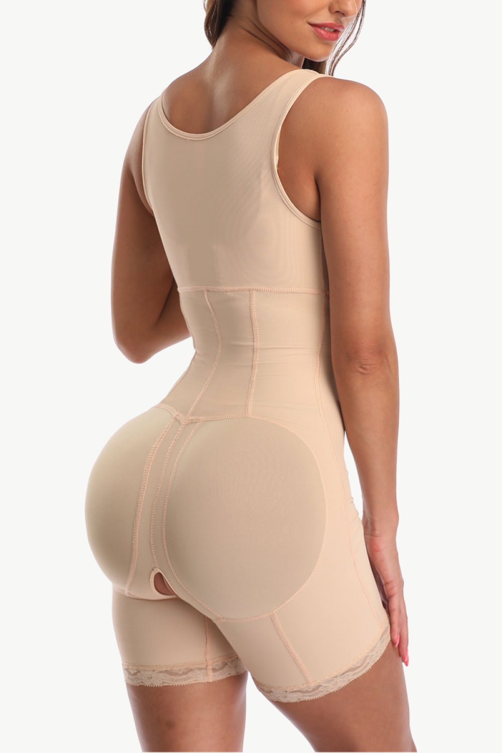Full Size Zip - Up Lace Detail Shapewear - Too Dimes Boutique