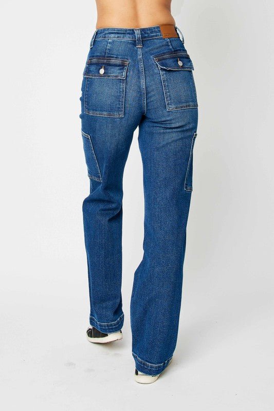Judy Blue Full Size High Waist Cargo Jeans - Too Dimes Boutique