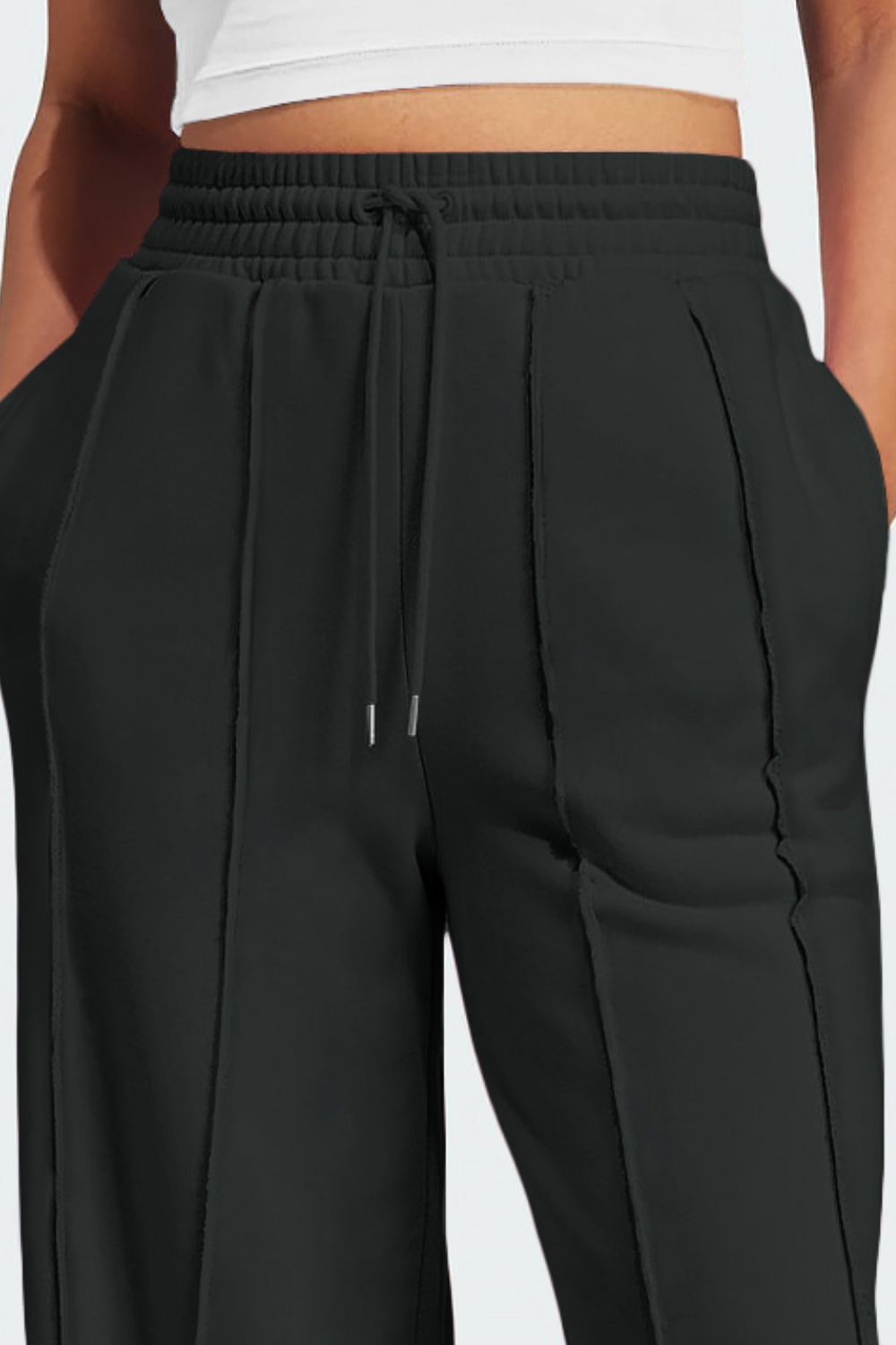 Drawstring Wide Leg Active Pants - Too Dimes Boutique