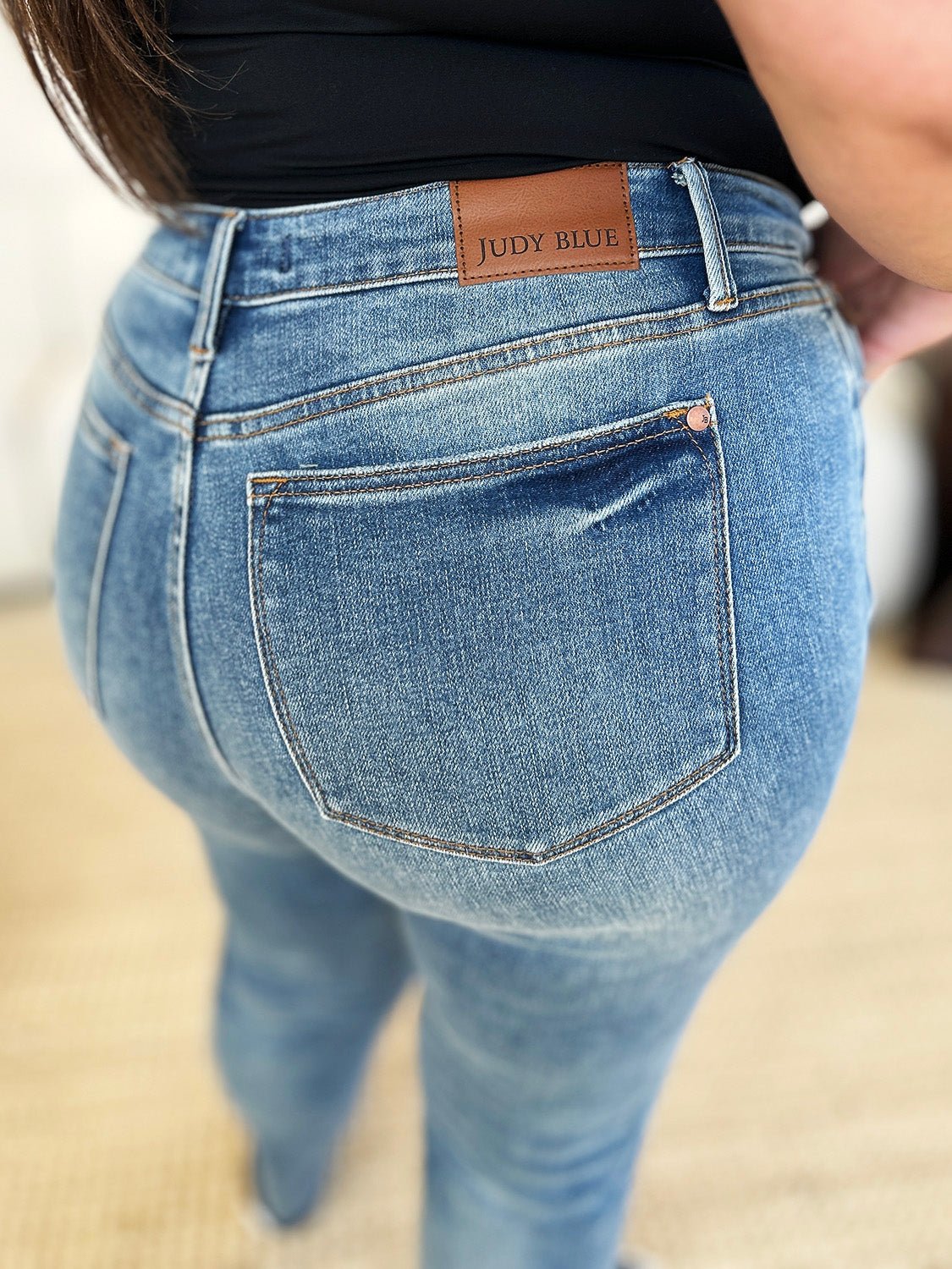Judy Blue Full Size Mid Rise Rigid Magic Release Hem Jeans - Too Dimes Boutique