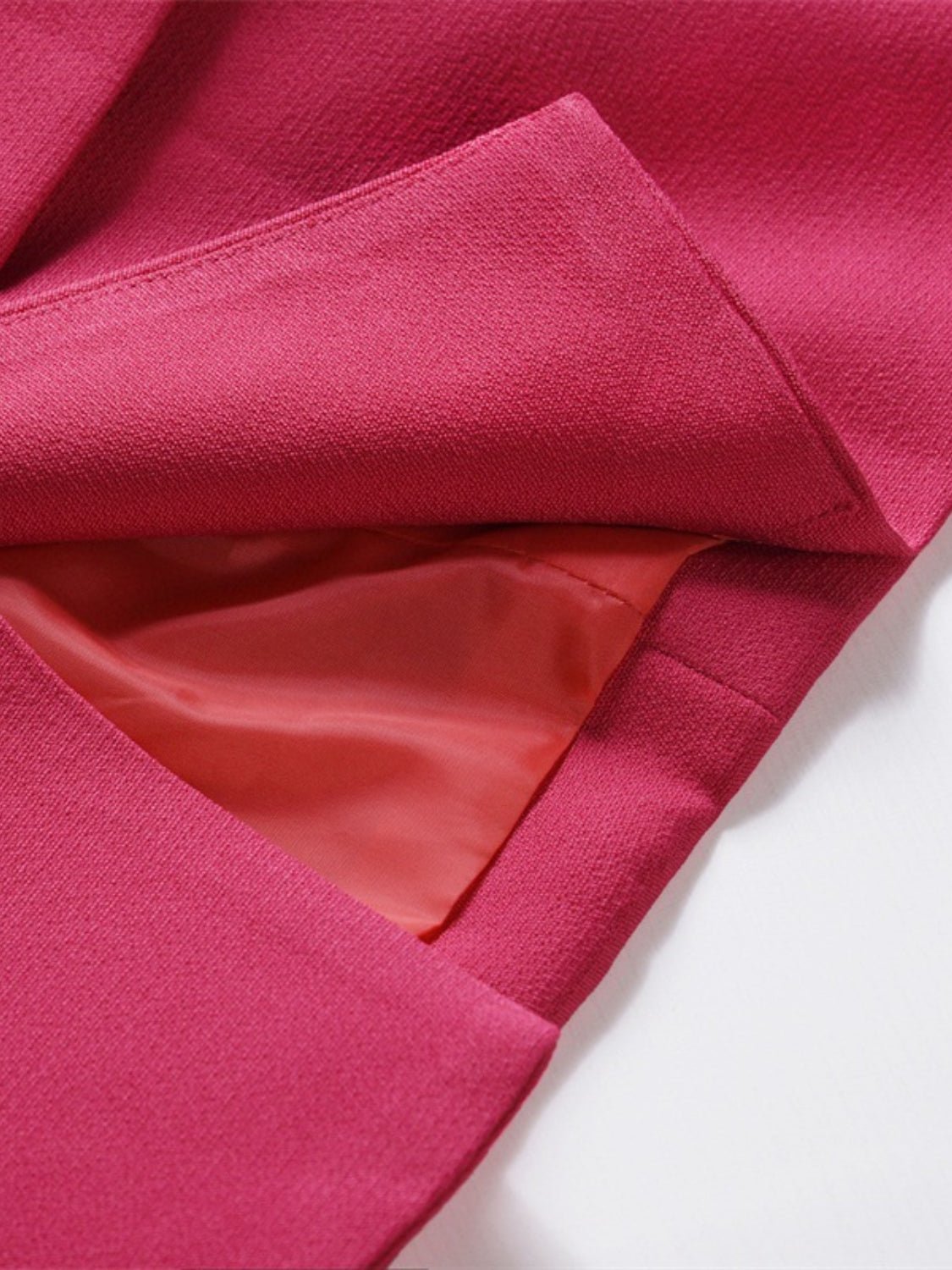 Lapel Collar Long Sleeve Blazer - Too Dimes Boutique