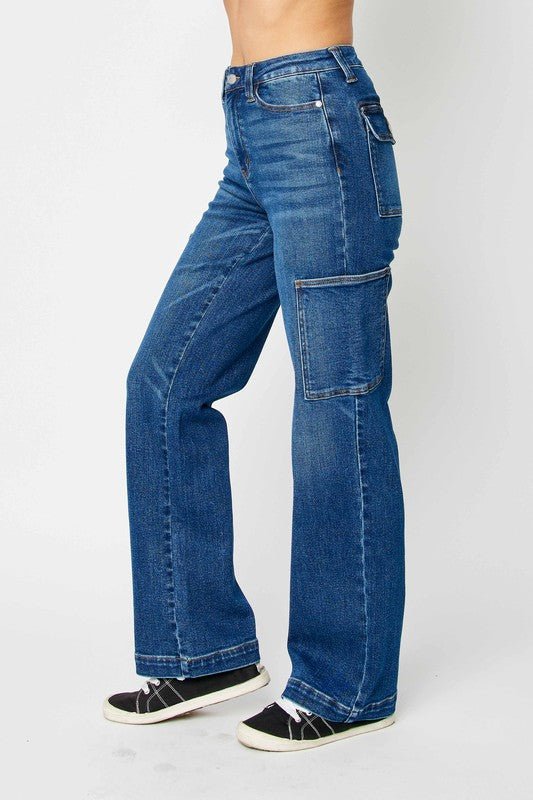 Judy Blue Full Size High Waist Cargo Jeans - Too Dimes Boutique