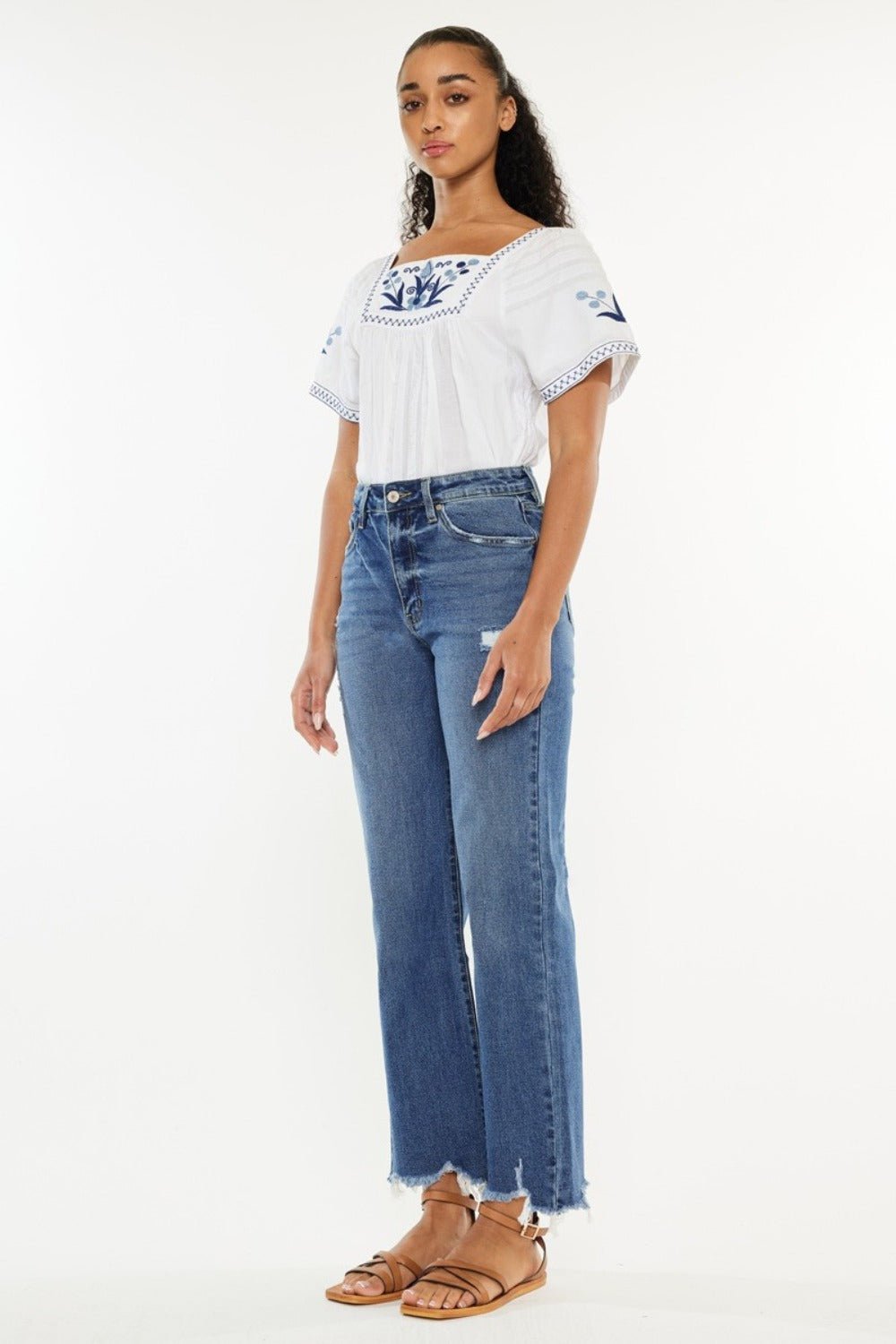 Kancan Full Size High Rise Slim Wide Leg Jeans - Too Dimes Boutique