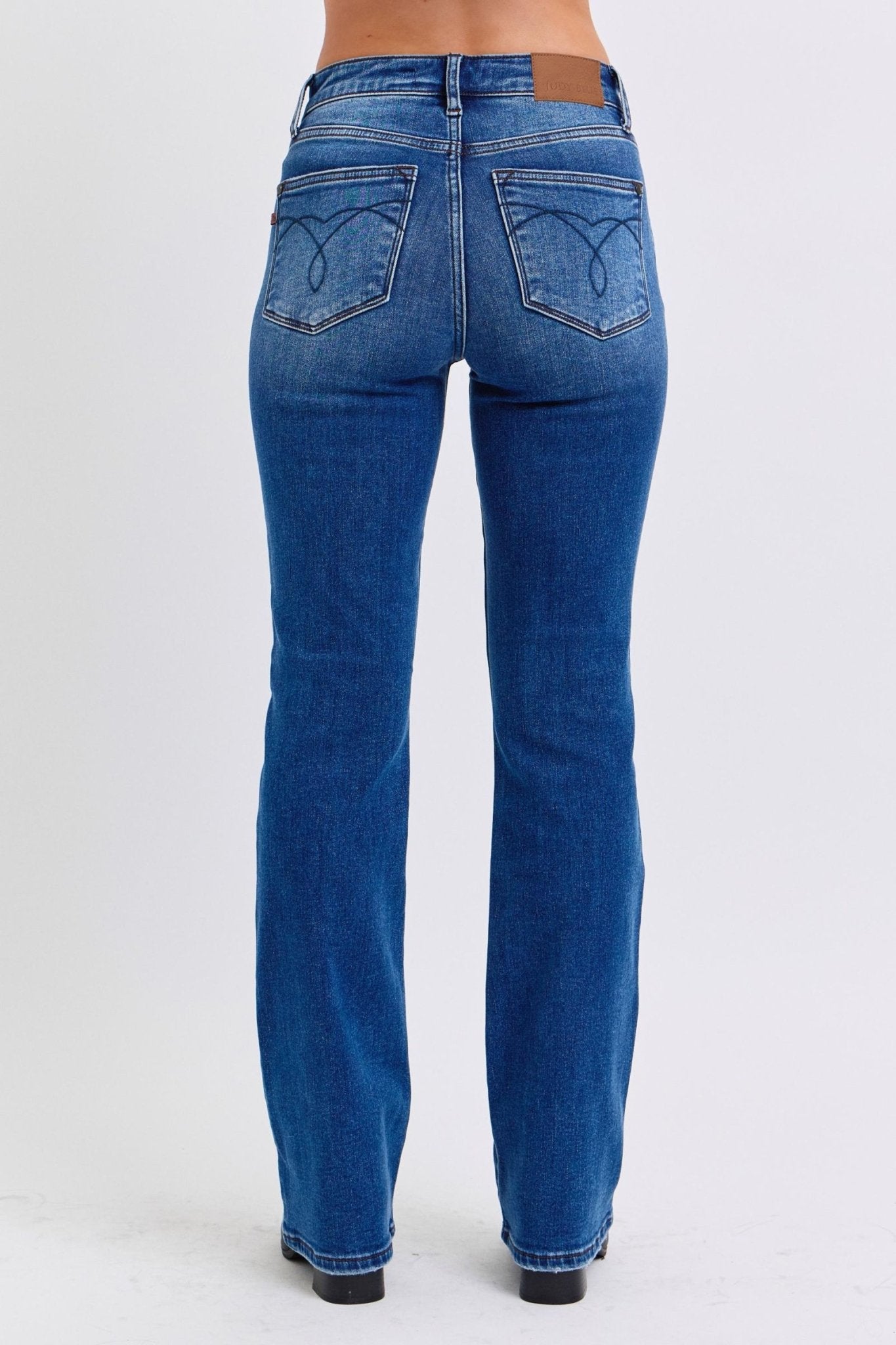 Judy Blue Full Size Run Mid - Rise Bootcut Jeans with Thermal Lining - Too Dimes Boutique
