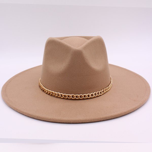 CHAIN BELT FEDORA HAT - Too Dimes Boutique